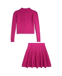 Polo Ralph Lauren Girls 7-16 2-Piece Cotton Cardigan Sweater and Skirt Set
