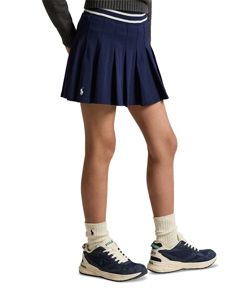 Polo Ralph Lauren Girls 7-16 Pleated Striped Trim Skort