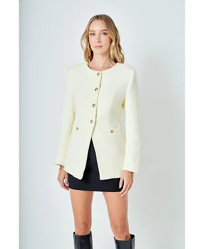 endless rose Women's Tweed Buttoned Vest