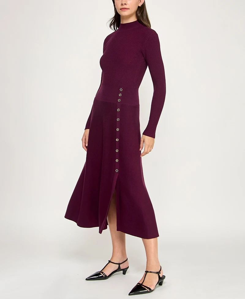 Invitee Women's Long Sleeve Fit & Flare Sweater Dress