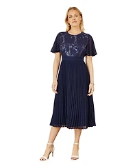 Yumi Women's Sequin Embellished Pleated Midi Dress