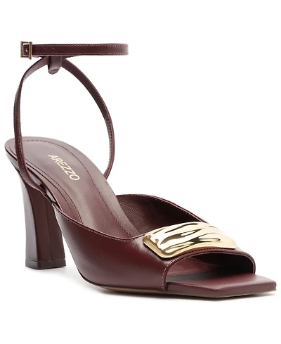 Arezzo Women's Greer Gold Elegance Block Heel Sandals