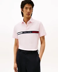 Tommy Hilfiger Men's Short Sleeve Embroidered Chest Stripe Polo Shirt