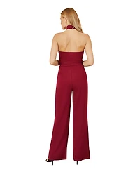 Yumi Women's Cross Over Halter Neck Jumpsuit