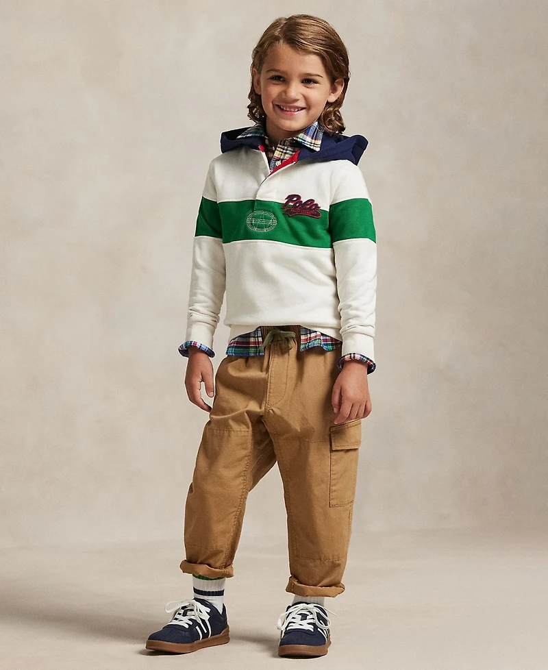 Polo Ralph Lauren Toddler and Little Boys Logo Fleece Rugby Hoodie