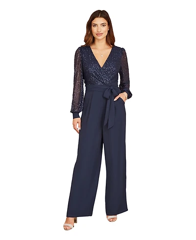 Yumi Women's Long Sleeved Sequin Jumpsuit