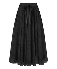 Yumi Women's Mesh Heart Print Tulle Skirt