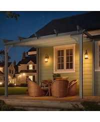 Aecojoy 10' x 8' Gazebo for Patio, Retractable Pergola with Adjustable Sun Shade Canopy Roof