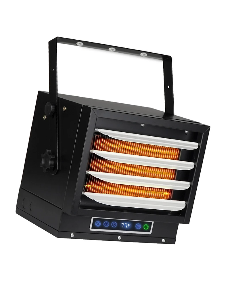 Vie Air 7500W Portable Hard-Wire Installation Garage Heater With Remote and Vertical and Horizontal Air Flow in Black