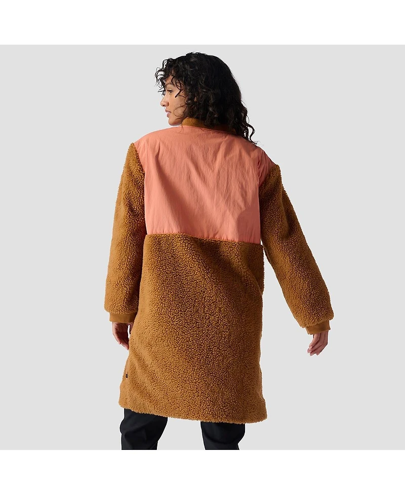 Backcountry Women's Mixed Fabric Fleece Long Coat Fleece Jackets