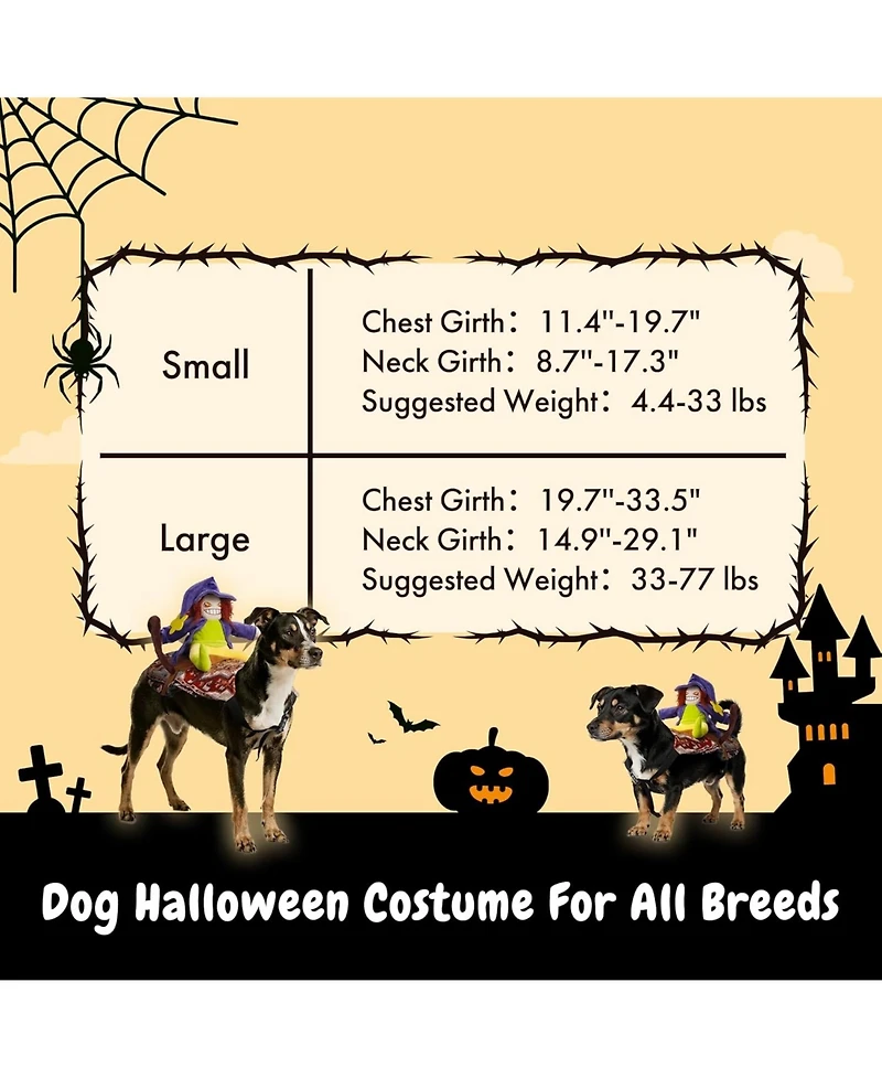 Fuzzwoof Howling Witch Dog Halloween Costume with Spooky Sound, Funny Dog Outfit with Creepy Laughing Witch, Dog Costume for All Breeds (Small