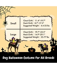 Fuzzwoof Howling Witch Dog Halloween Costume with Spooky Sound, Funny Dog Outfit with Creepy Laughing Witch, Dog Costume for All Breeds (Small