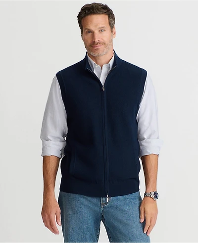 Lands' End Men's Washable Merino Full Zip Sweater Vest