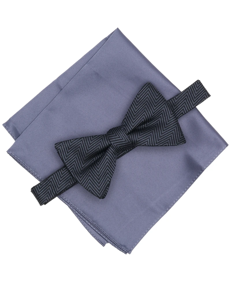 Alfani Men's 2-Piece Dune Herringbone Bow Tie and Pocket Square Set