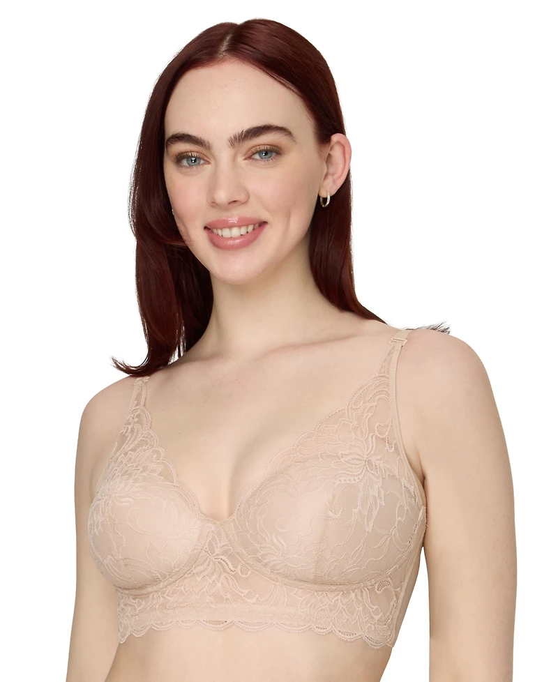 Maidenform Women's Pure Comfort Lace & Mesh Longline Wireless Bralette DM1188