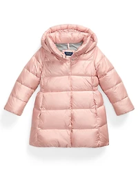 Polo Ralph Lauren Girls 2T-6X Metallic Full-Zip Hooded Long Jacket