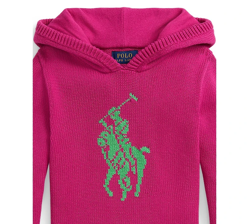 Polo Ralph Lauren Girls 2T-6X Big Pony Hooded Sweater
