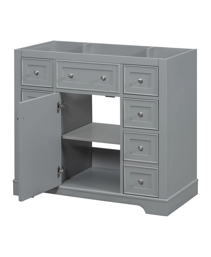 Casainc 36" Bathroom Vanity, Cabinet Base Only, One and Six Drawers