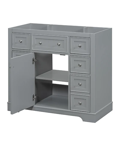Casainc 36" Bathroom Vanity, Cabinet Base Only, One and Six Drawers