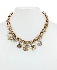 Patricia Nash Glass Stone and Glass Pearl Ox Double Charm Necklace