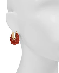 Patricia Nash Scalloped Bead Matte Gold-Tone Hoop Earrings