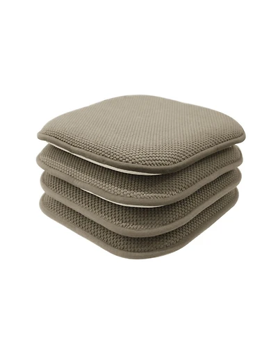 GoodGram Non Slip Chenille Premium Memory Foam Chair Cushions (4 Pack) - 16 in. W x 16 in. L