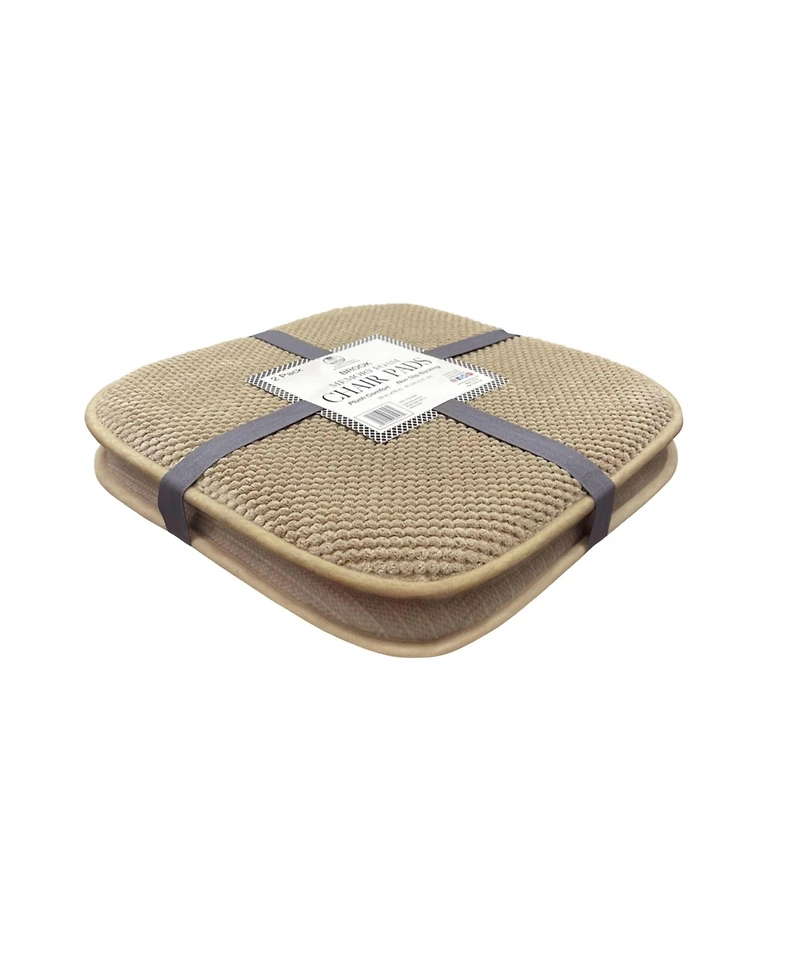 GoodGram Non Slip Chenille Premium Memory Foam Chair Cushions (4 Pack) - 16 in. W x 16 in. L