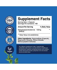 Nature's Craft Dhea 100mg for Men and Women | High Strength Supplement for Enhanced Energy and Balanced Hormone | 180ct