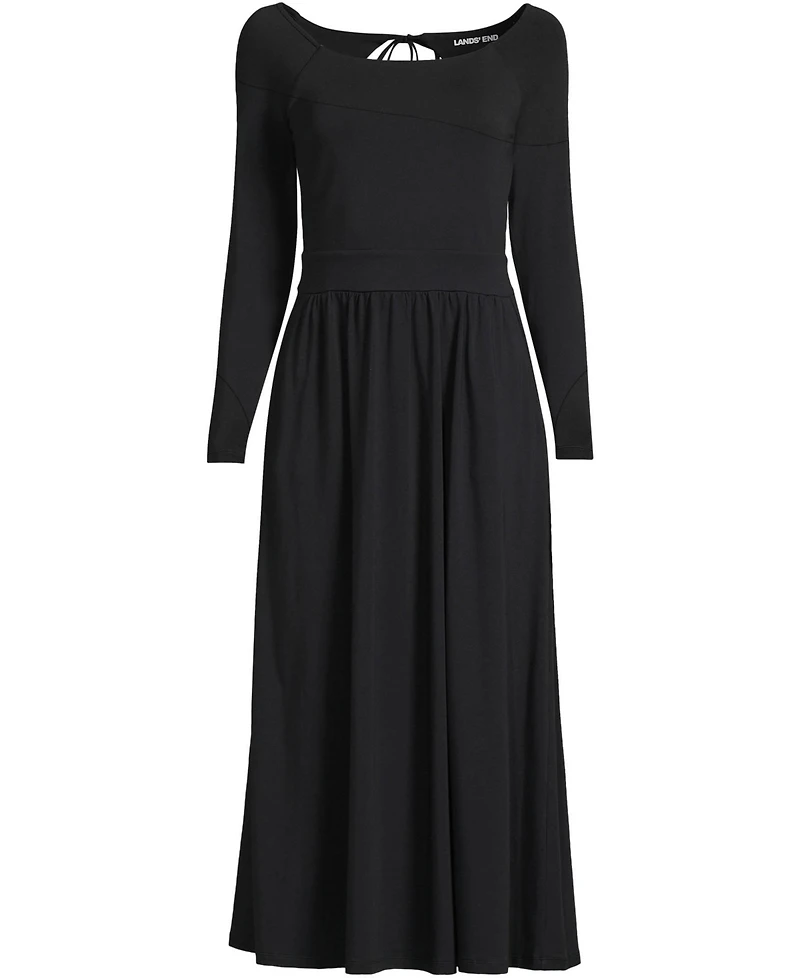 Lands' End Women's Cotton Modal Off Shoulder Midi Dress
