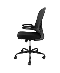 Elama Mid Back Adjustable Mesh and Fabric Office Chair in Black