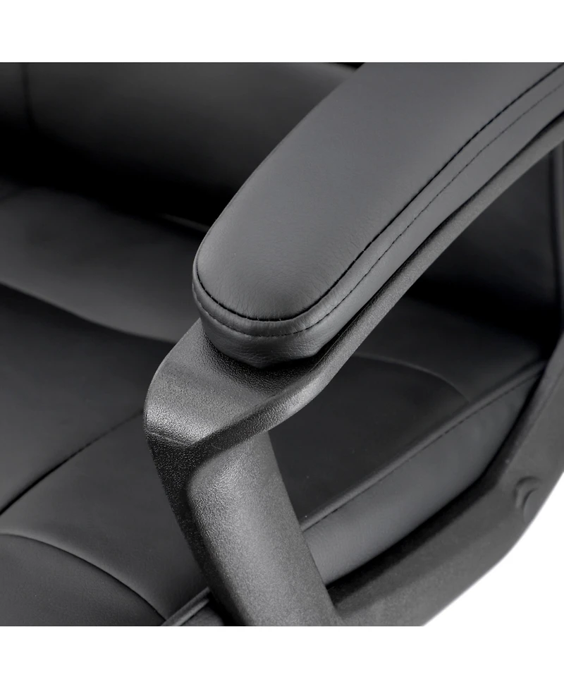 Elama High Back Adjustable Faux Leather Office Chair in Black