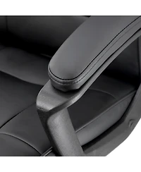 Elama High Back Adjustable Faux Leather Office Chair in Black