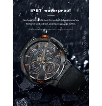 Ruxing Smart Outdoor Sports Smart watch with Compass Emergency Light Ips Hd Large Round Screen -Orange