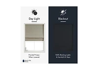 Shadisfy Linen Blended Belgian 100% Blackout Roman Shade Poly 39x64 Light Grey