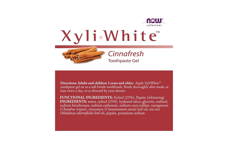 Now Foods XyliWhite Cinnafresh Toothpaste Gel, Cinnamon, 6.4 Oz