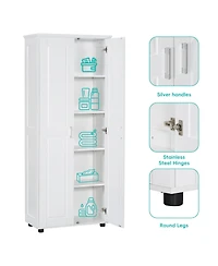 Casainc Storage Cabinet with Two Doors for Bathroom, Office, Adjustable Shelf, Mdf Board