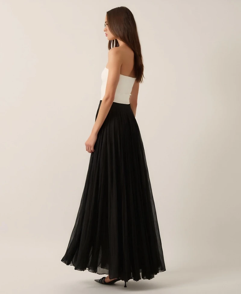 Modenaire Women's Strapless Two-Tone Tulle Evening Gown