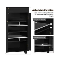 4-Tier Adjustable Shoe Storage Cabinet with 1 Drawer White