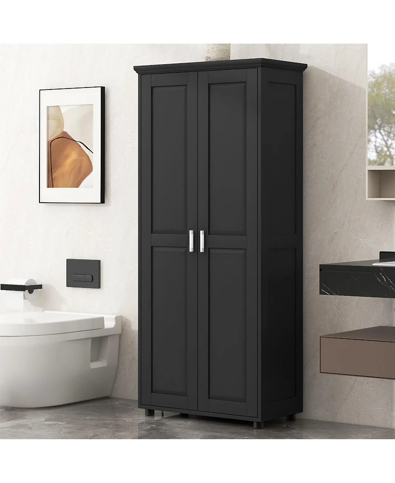 Casainc Storage Cabinet with Two Doors for Bathroom, Office, Adjustable Shelf, Mdf Board