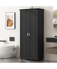 Casainc Storage Cabinet with Two Doors for Bathroom, Office, Adjustable Shelf, Mdf Board