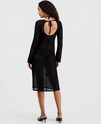 Miken Juniors' Crochet Tie-Back Midi Cover-Up Dress, Macy's Exclusive