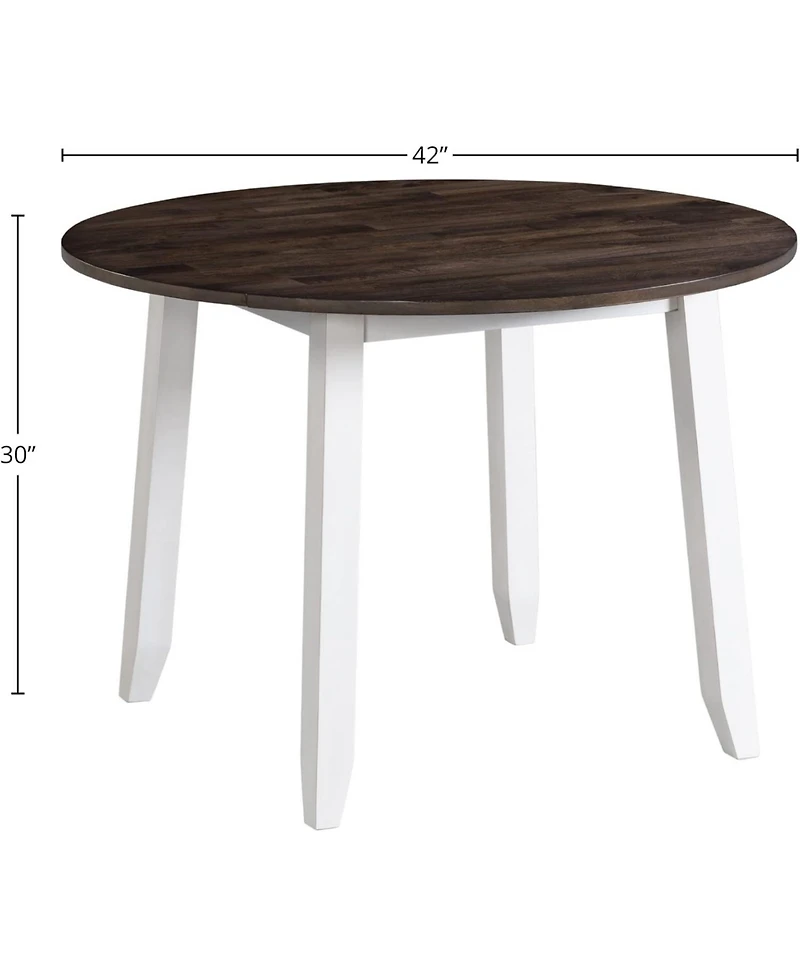 Intercon Table, 42"" Drop Leaf in Gray & White