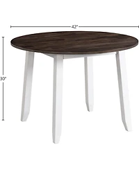 Intercon Table, 42"" Drop Leaf in Gray & White
