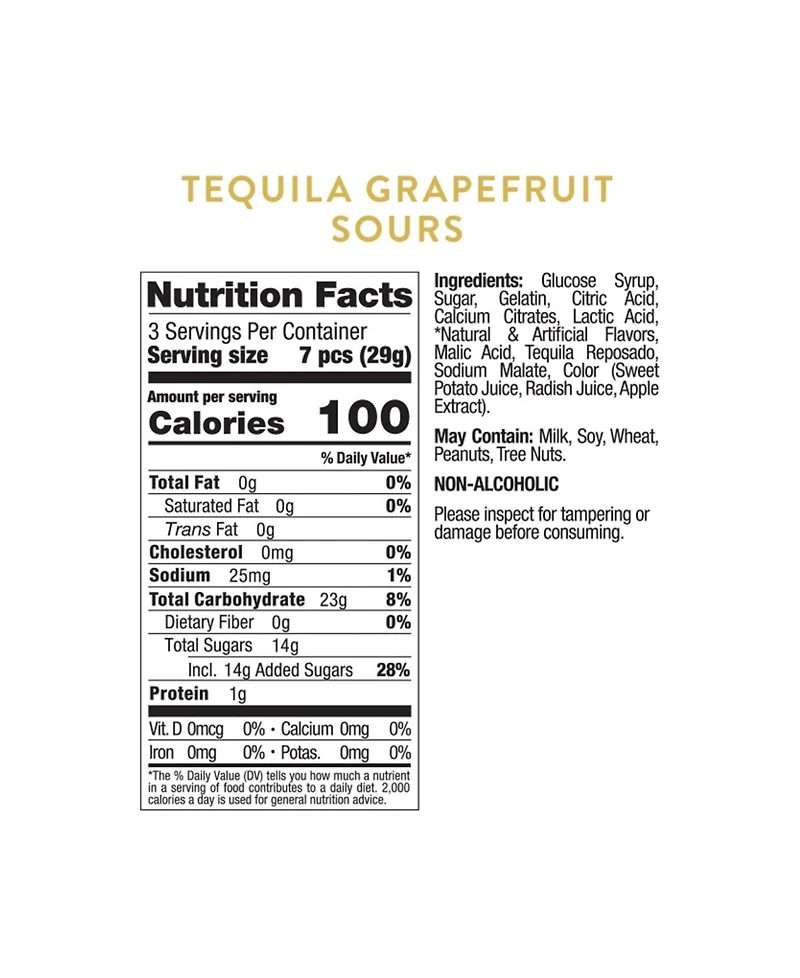 Sugarfina Tequila Grapefruit Sours Kit, 3 Piece