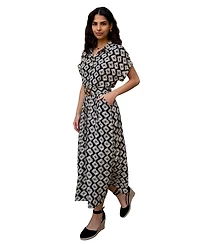 Yumi Women's Midi Shirt Dress With Matching Belt