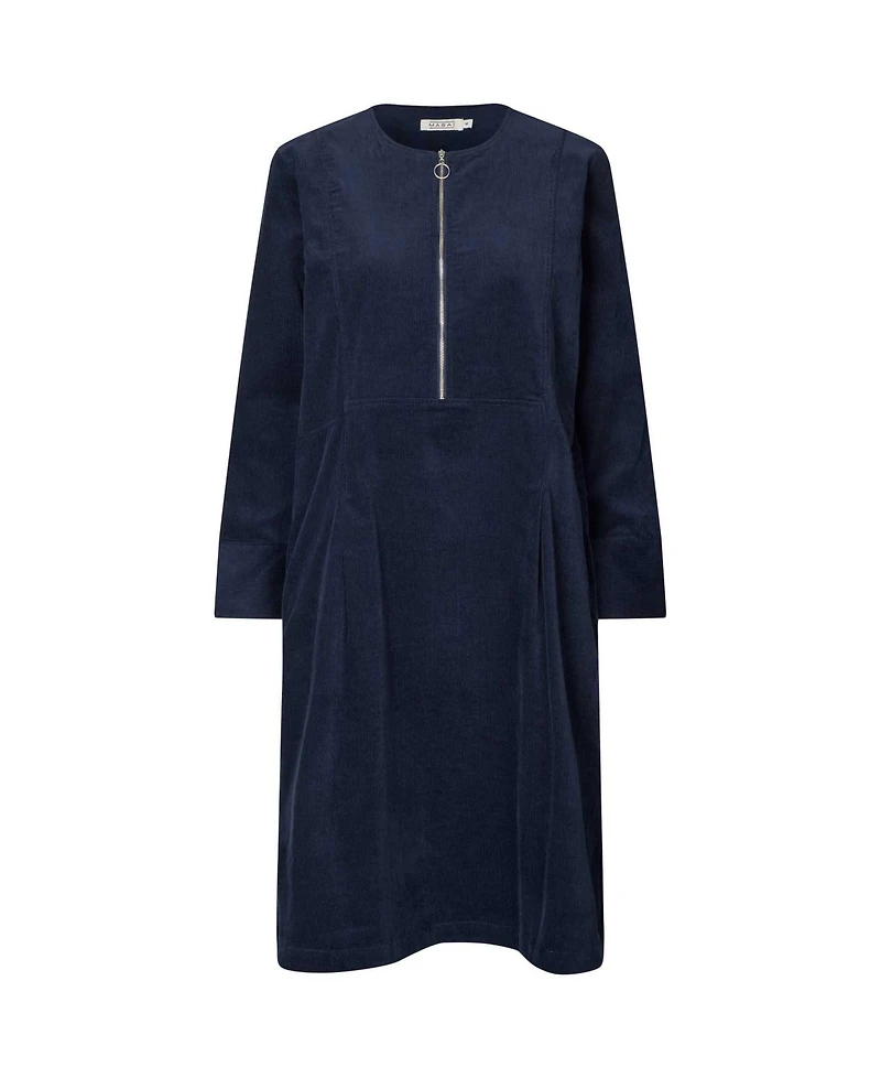 Masai Copenhagen Women's Long Sleeve Crew Neck Zip Midi Dress