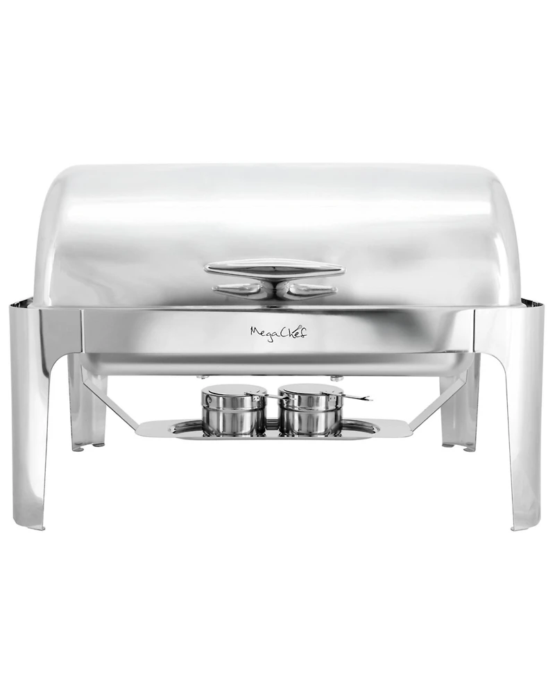 MegaChef 9.5 Quart Oblong Roll Top Stainless Steel Professional Chafing Dish/Food Warmer/Buffet Server Serving Trays