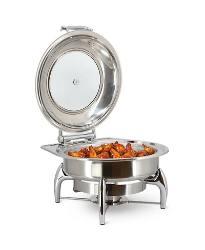 MegaChef 6.3 Quart Stainless Steel Round Professional Chafing Dish/Food Warmer/Buffet Server Serving Dish