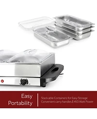 MegaChef Buffet Server & Food Warmer With Removable Sectional Trays