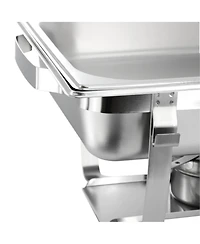 MegaChef 9.5 Quart Stackable Stainless Steel Professional Chafing Dish/Food Warmer/Buffet Server Serving Trays, Set of 2